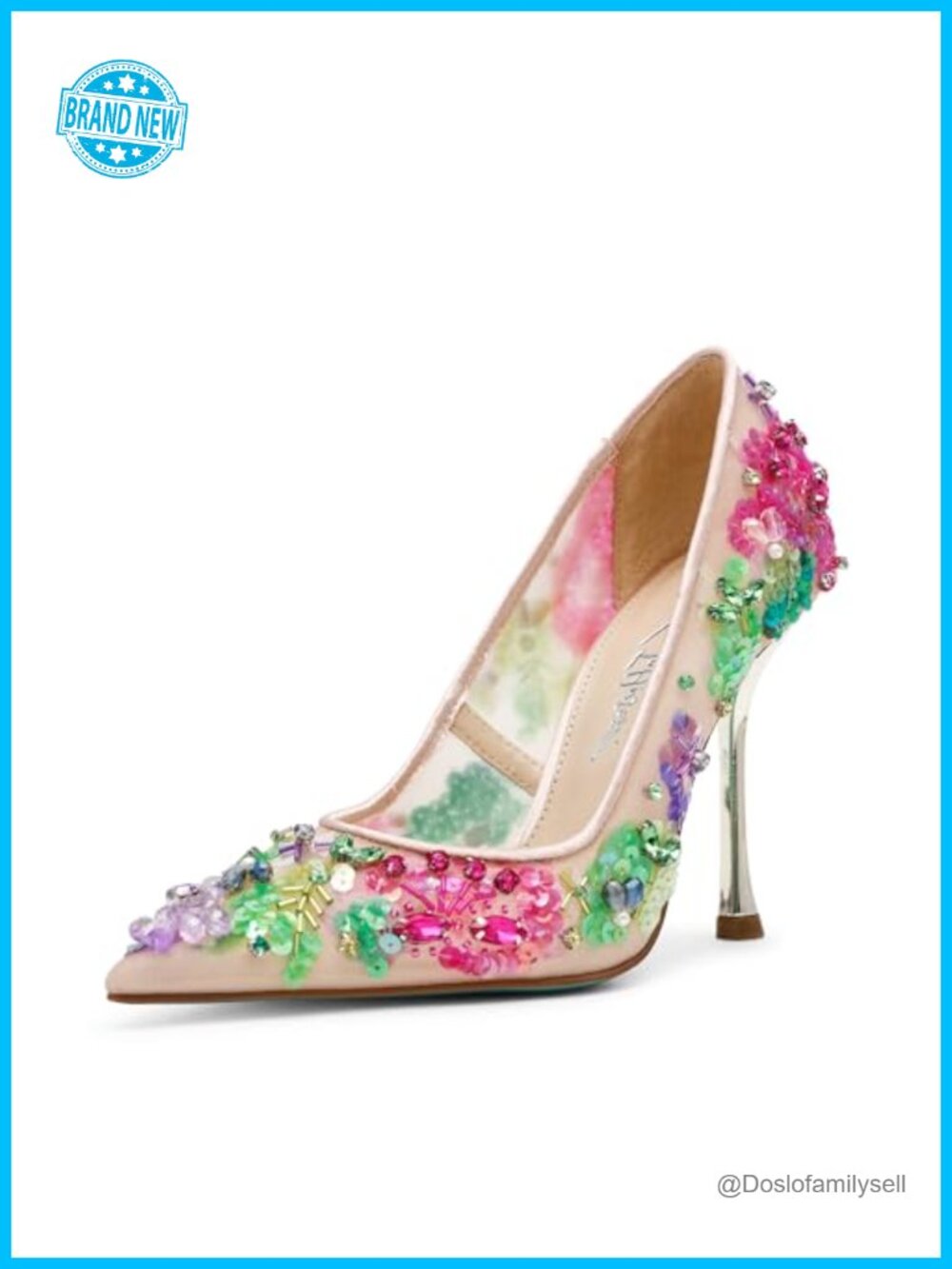 Betsey Johnson Netta Pointed Toe Mesh Stiletto Heel Pump